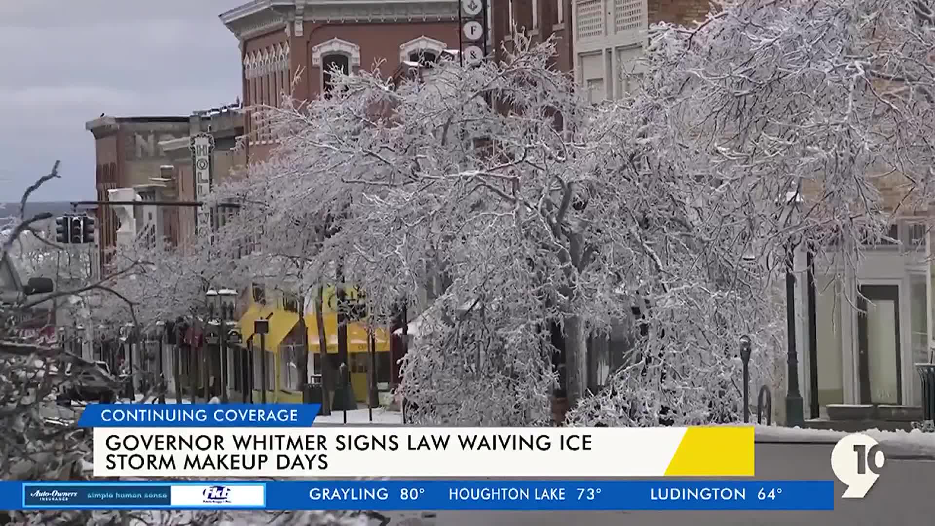 Whitmer signs bill forgiving missed school days due to ice storm ...