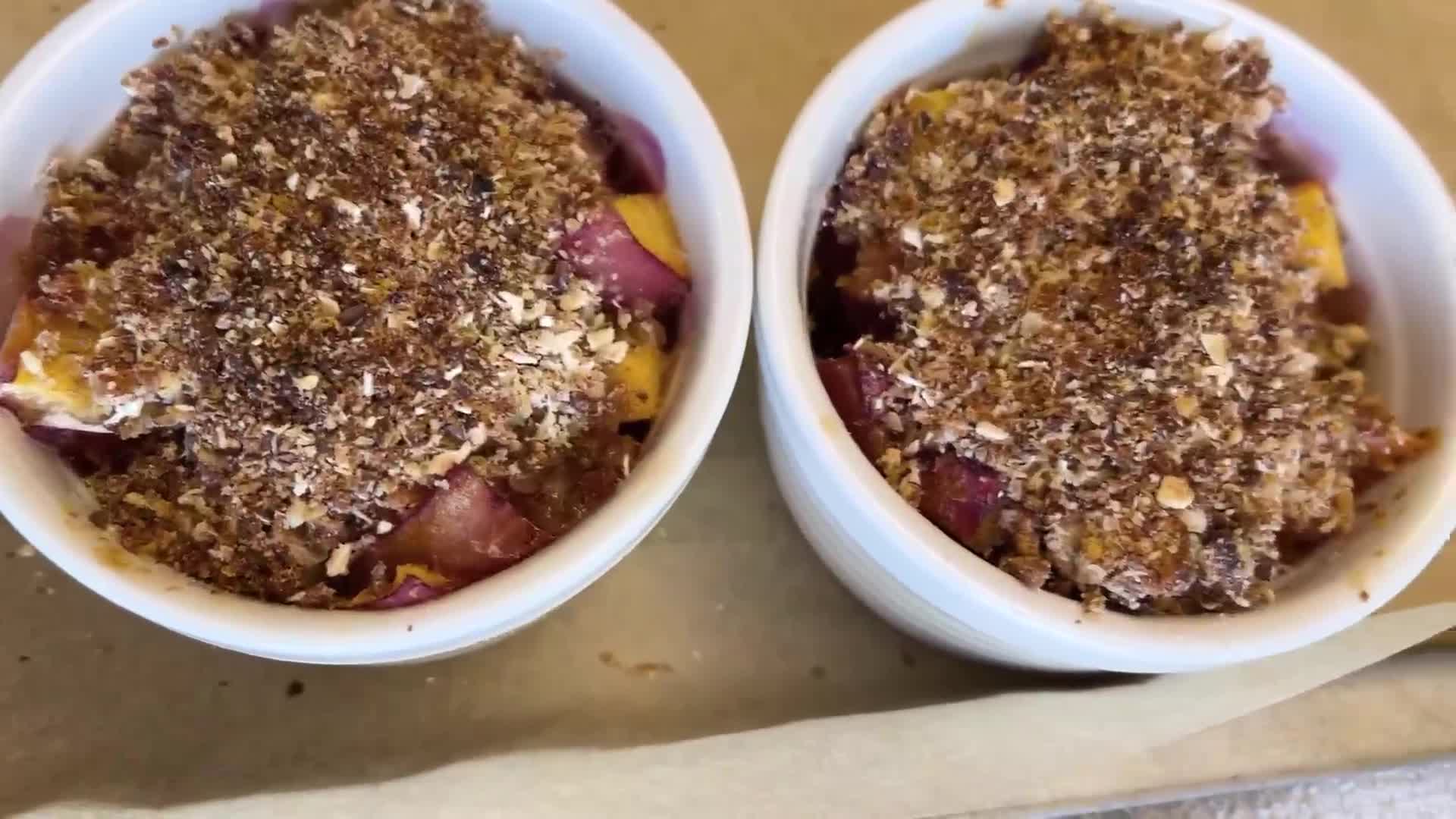 Table Health Peach Cobbler recipe cuts calories with whole foods ...