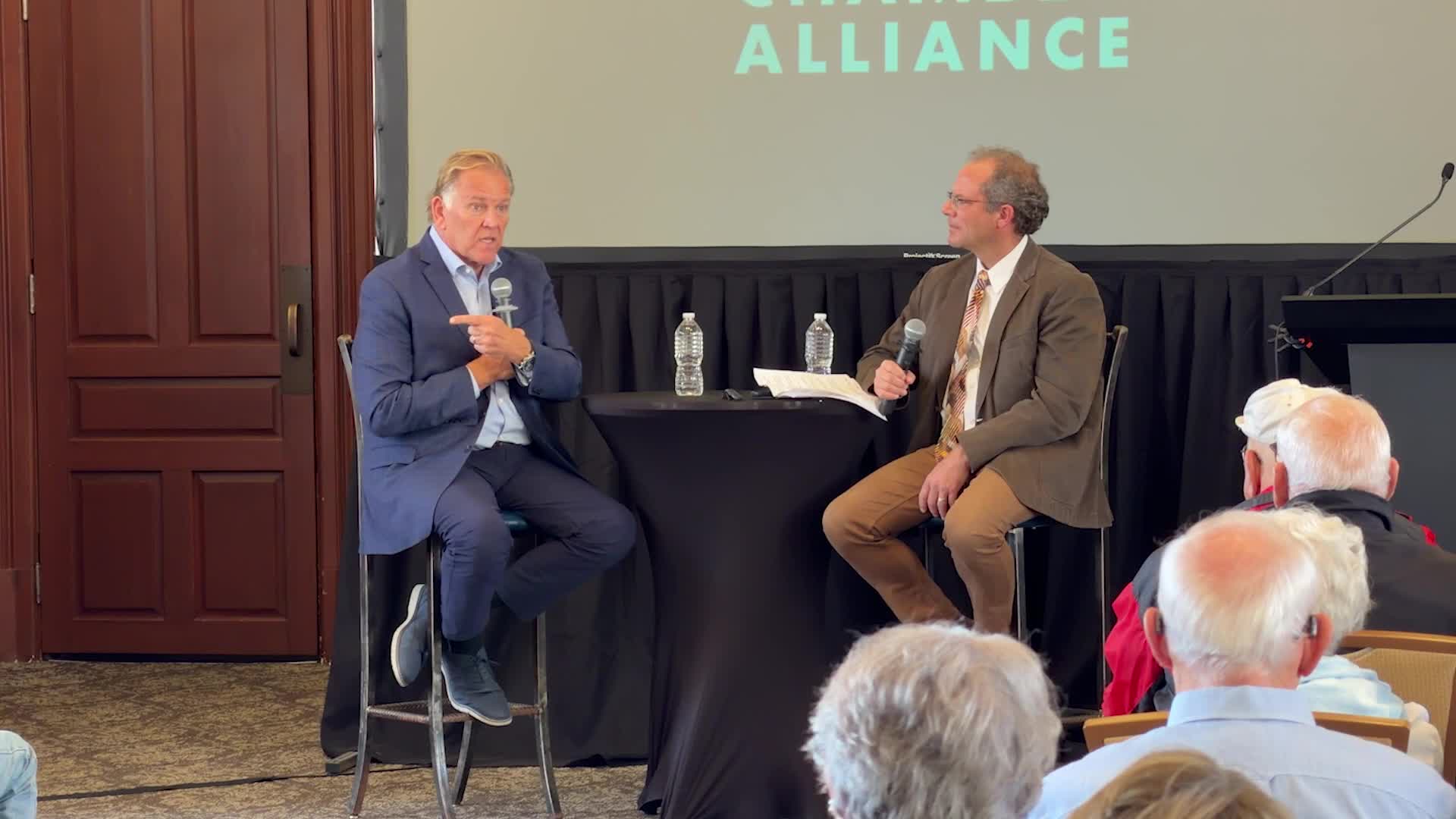 U . S . Senate candidate Mike Rogers visits Traverse City for business forum